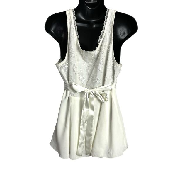 Vintage Y2K Babydoll Top Womens L Ivory Lace‎ Boho Hippie 90s Fairy Festival - Picture 2 of 8